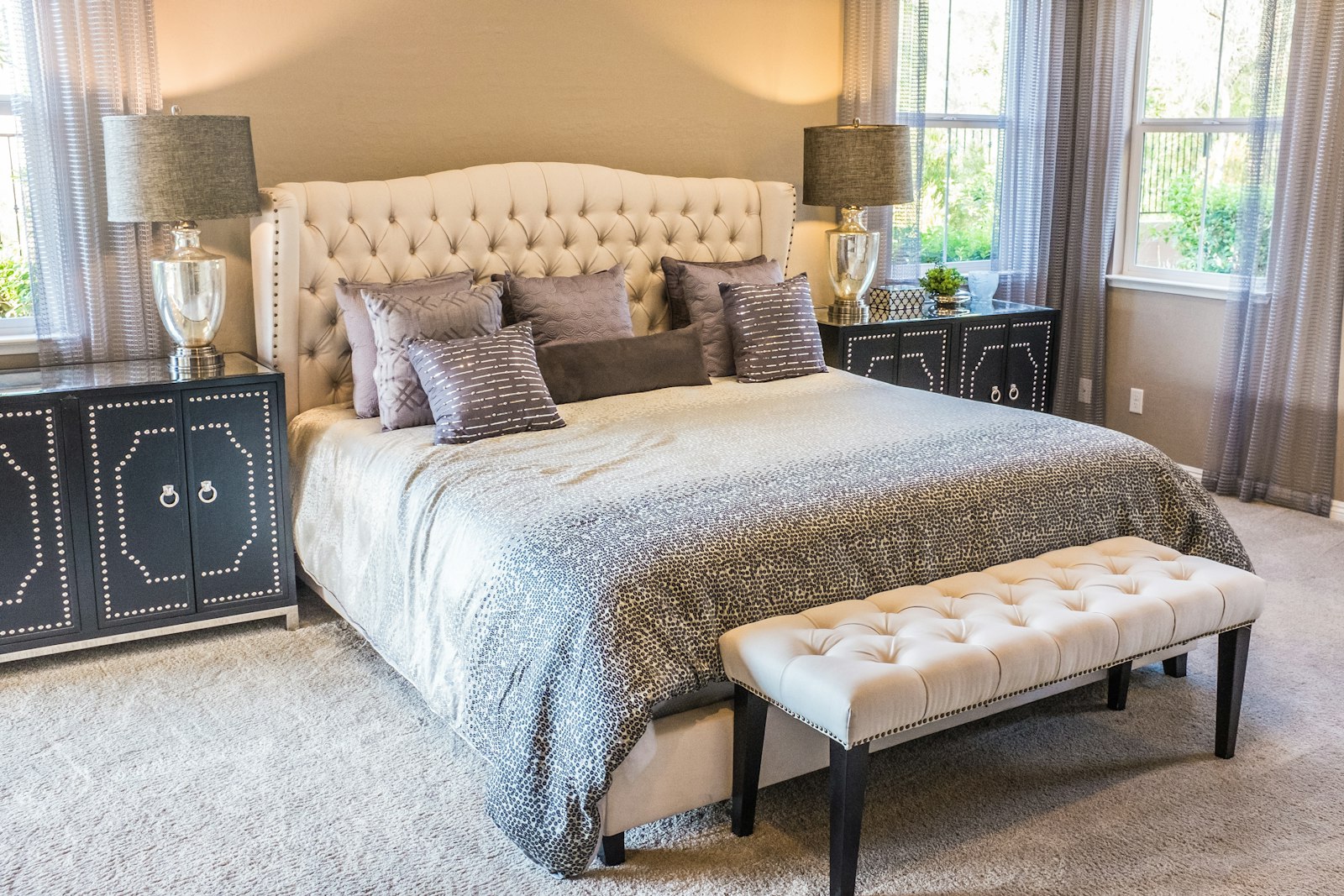 Bedroom furniture in a warm natural interior